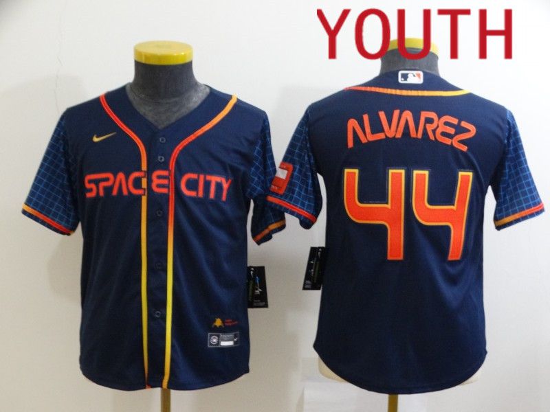 Youth Houston Astros #44 Alvarez Blue City Edition Game Nike 2022 MLB Jersey->youth mlb jersey->Youth Jersey